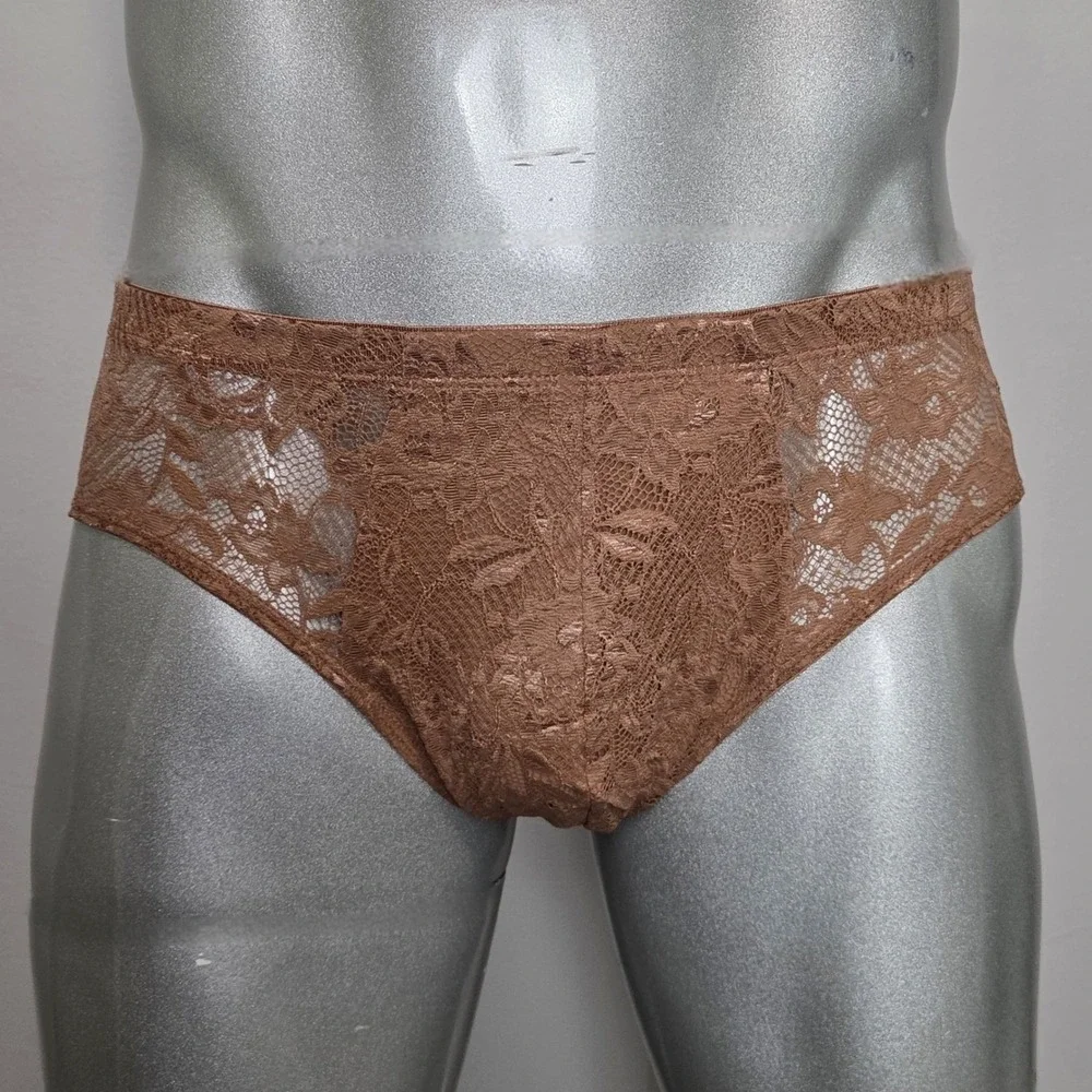 Cosabella Never Say Never Men's‎ Lace Brief Brown Luxury Stretch Lace Underwear